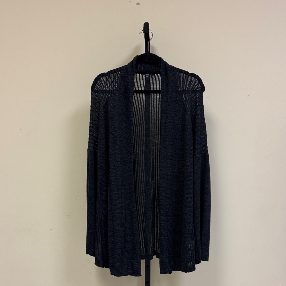 Eileen Fisher Black Open-Front Cardigan